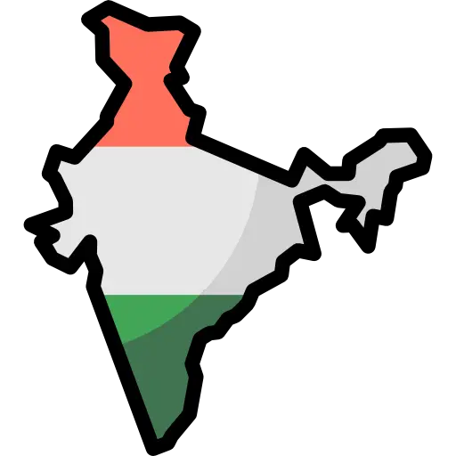 India Map with National Flag Colors