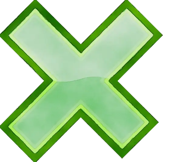 Green X Cancel Symbol
