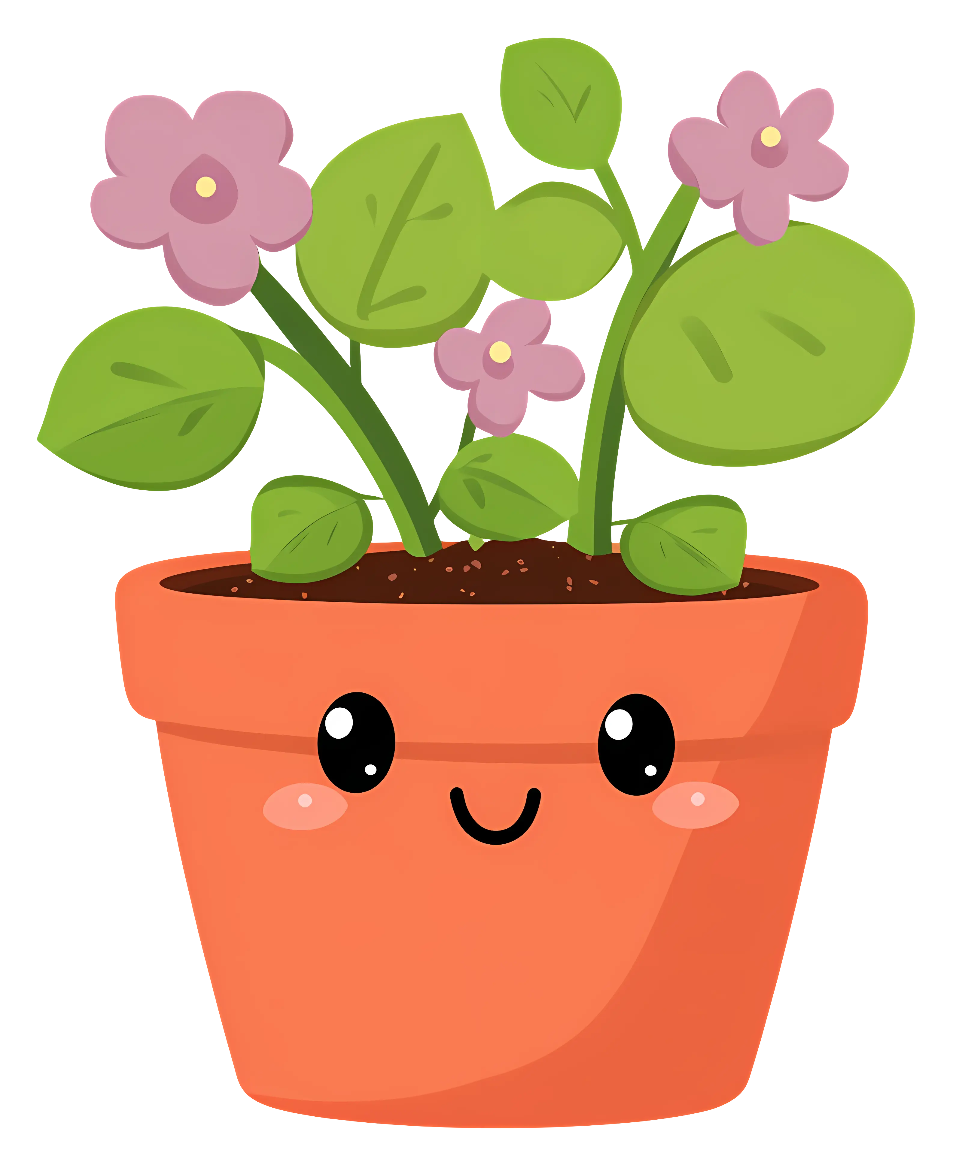 Smiling Potted Plant Cartoon