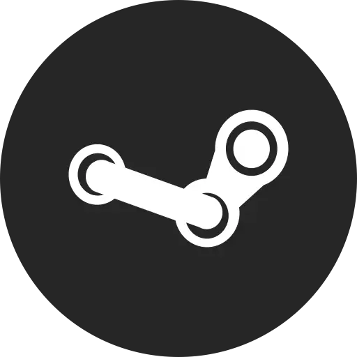 Steam Logo on Black Circular Background