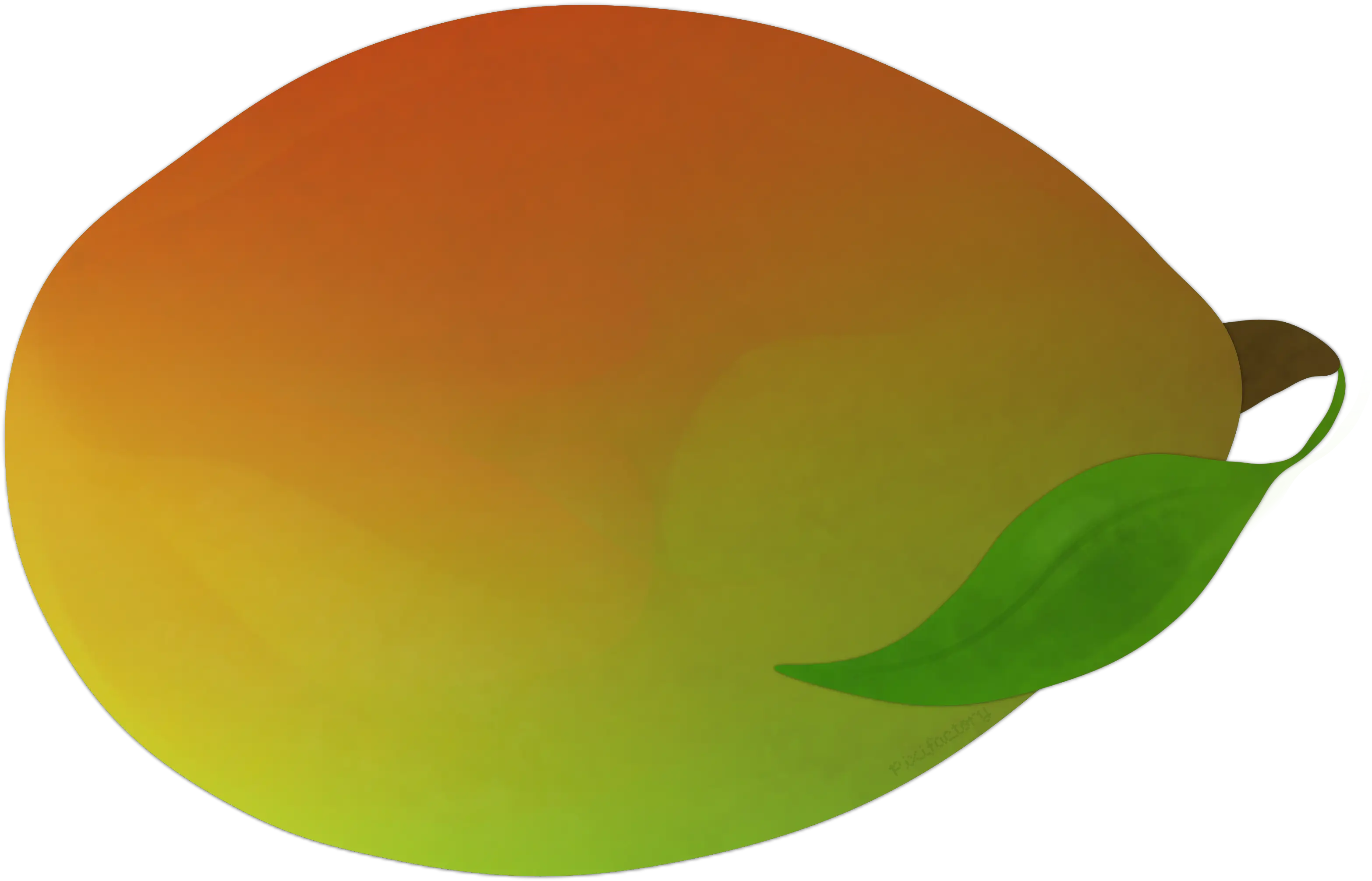 Vibrant Mango with Green Leaf Illustration