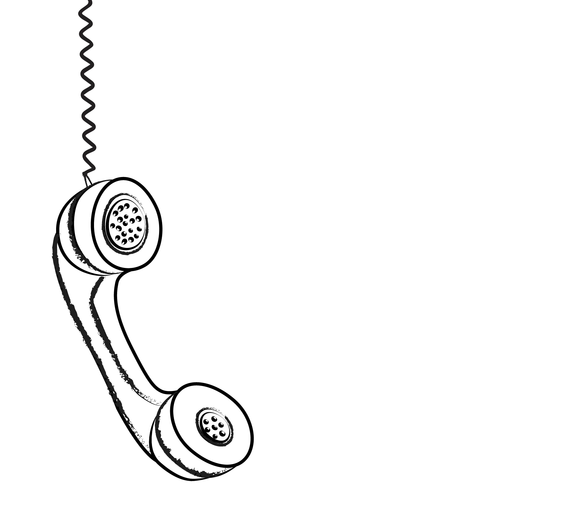 Vintage Telephone Handset Illustration