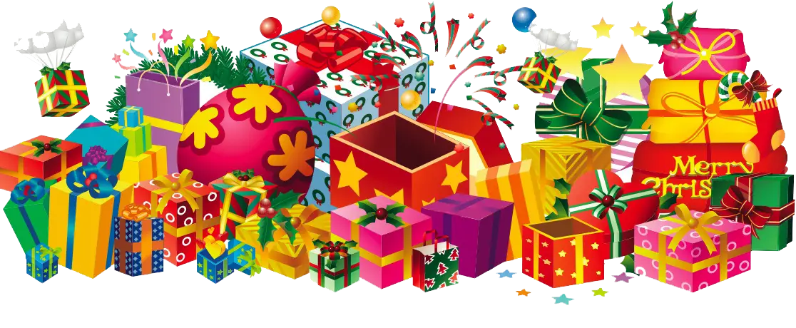Colorful Festive Gift Boxes for Christmas