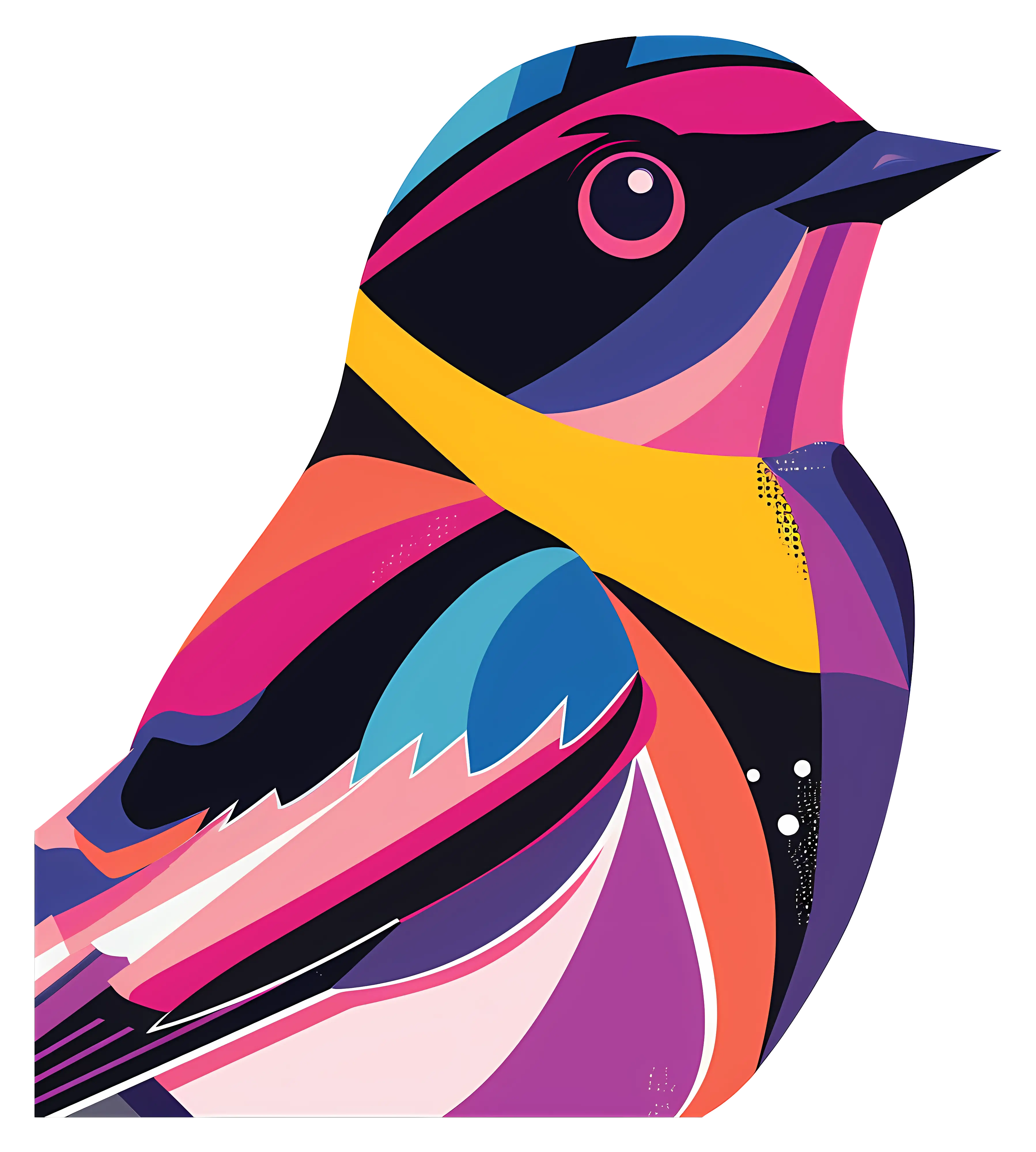 Vibrant Modern Art Bird Illustration