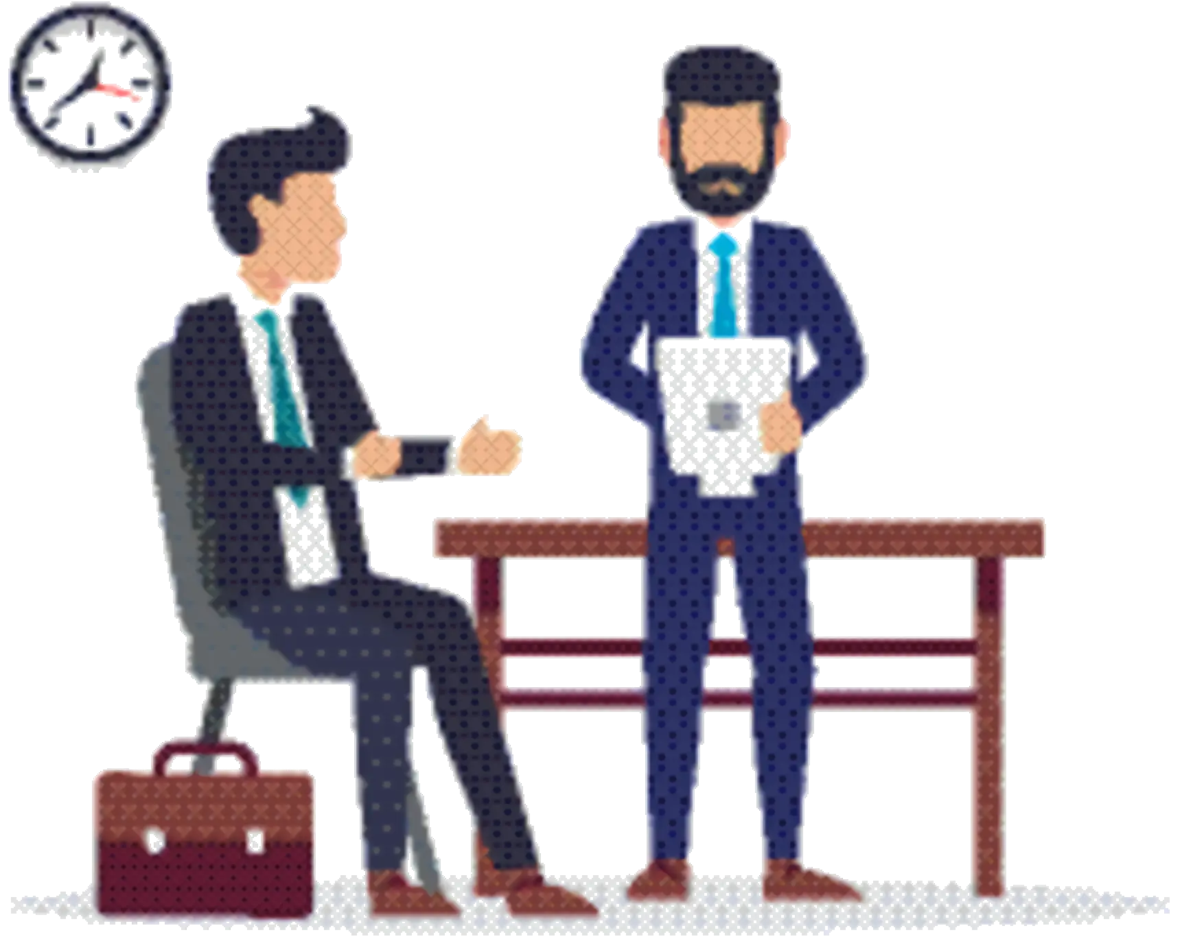 Businessmen Engaged in a Meeting Illustration
