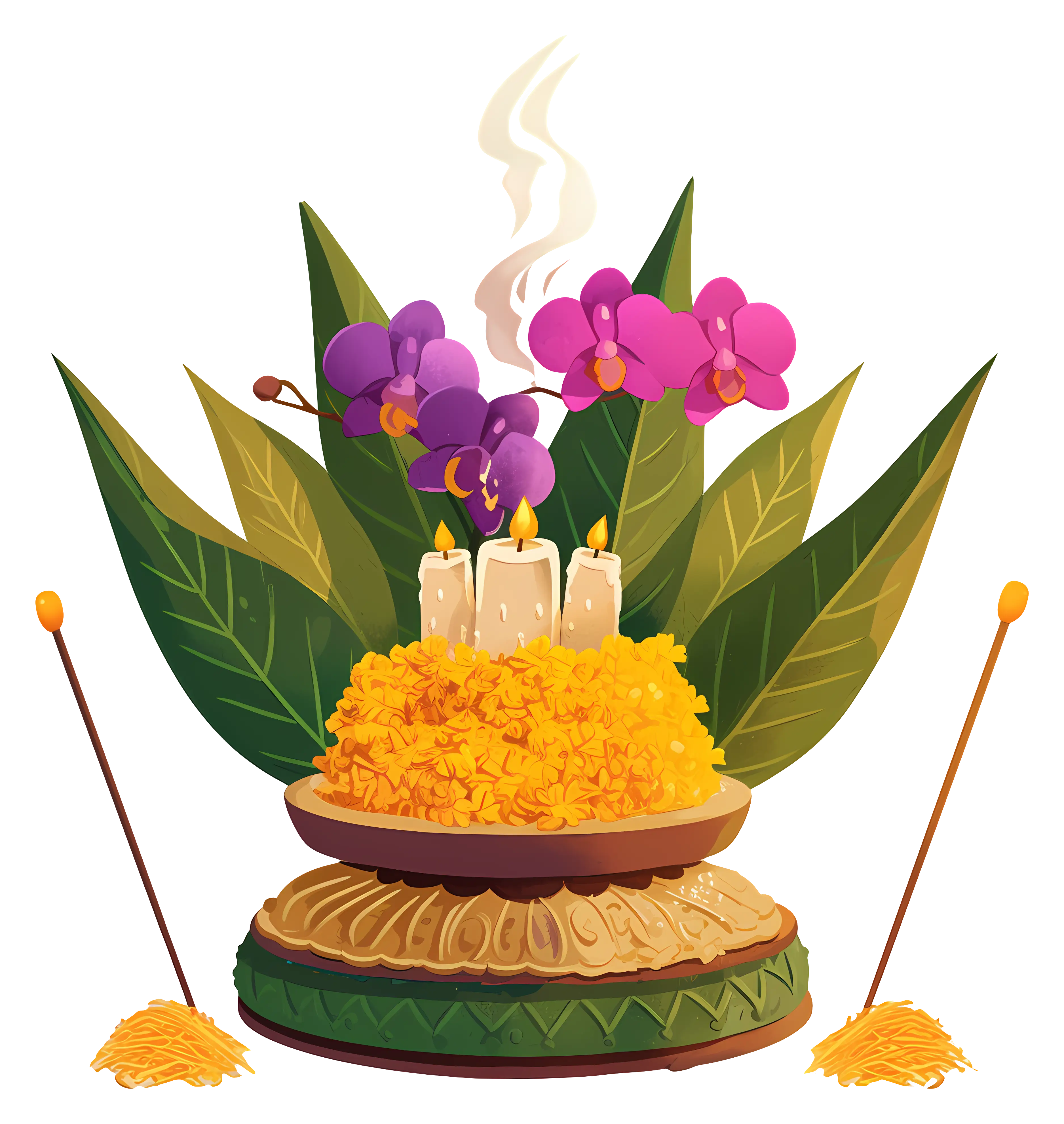 Candle and Flower Spiritual Offering