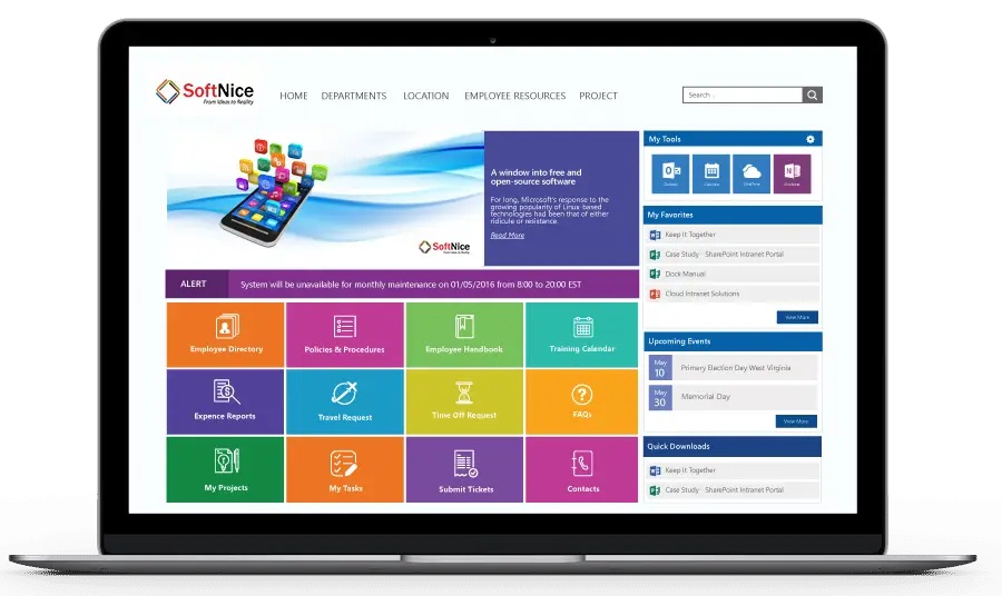 Colorful Website Interface with Dashboard