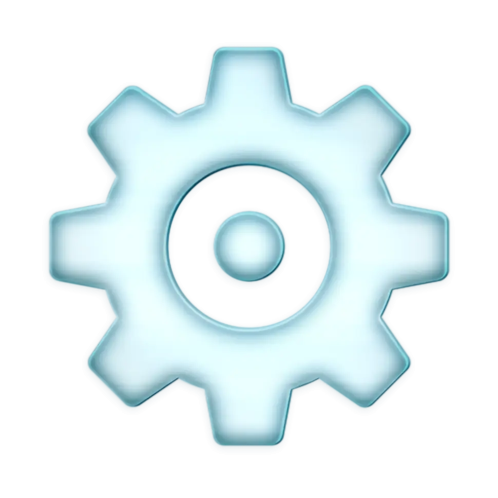 Blue Gear Icon for Technology and Design