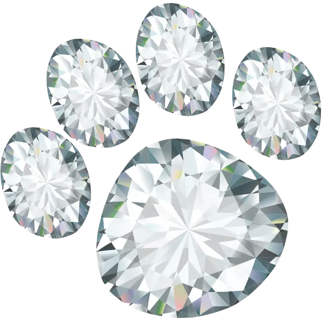 Diamond Themed Paw Print Design