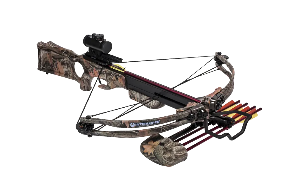 Camouflage Crossbow with Scope and Arrows