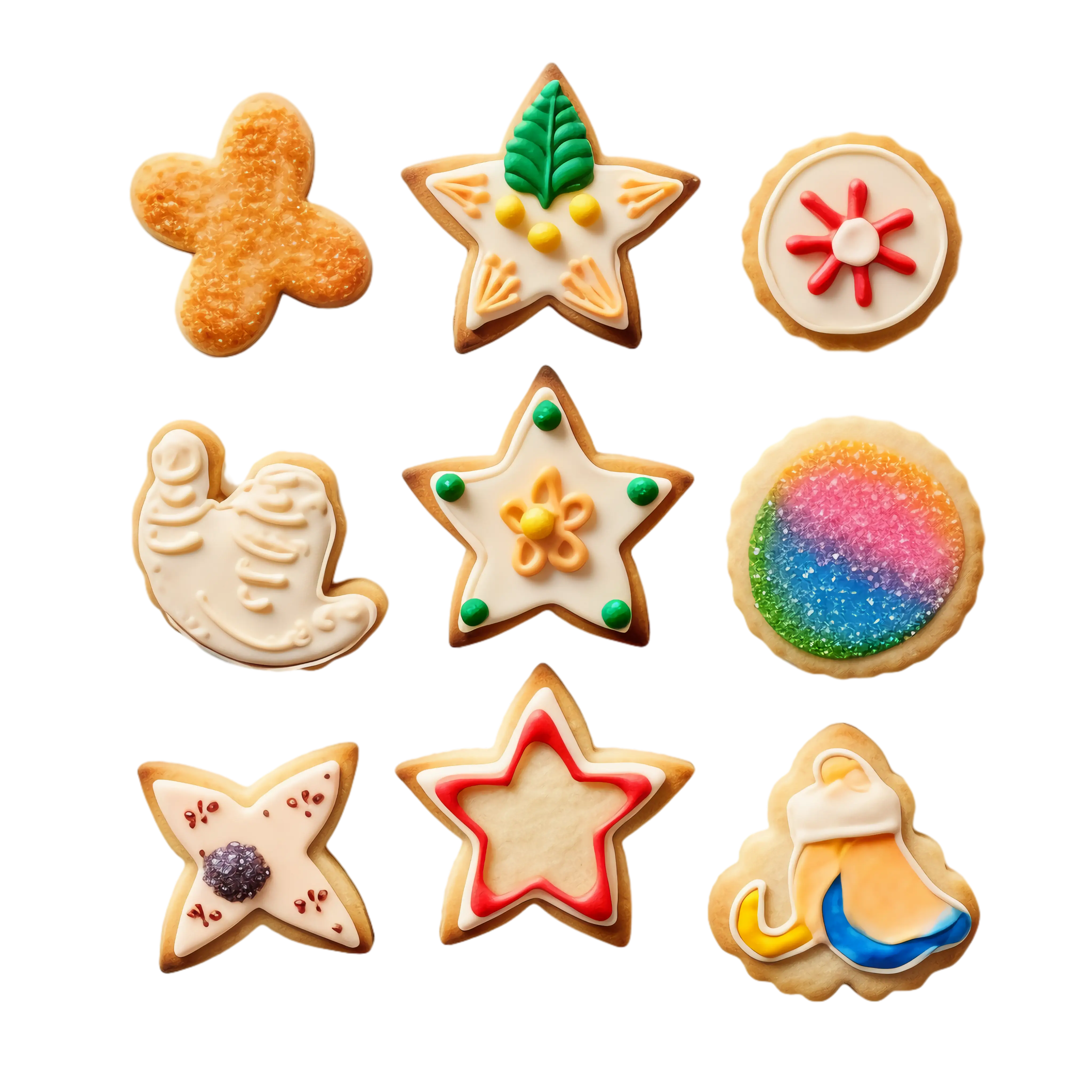 Decorated Cookies in Various Shapes