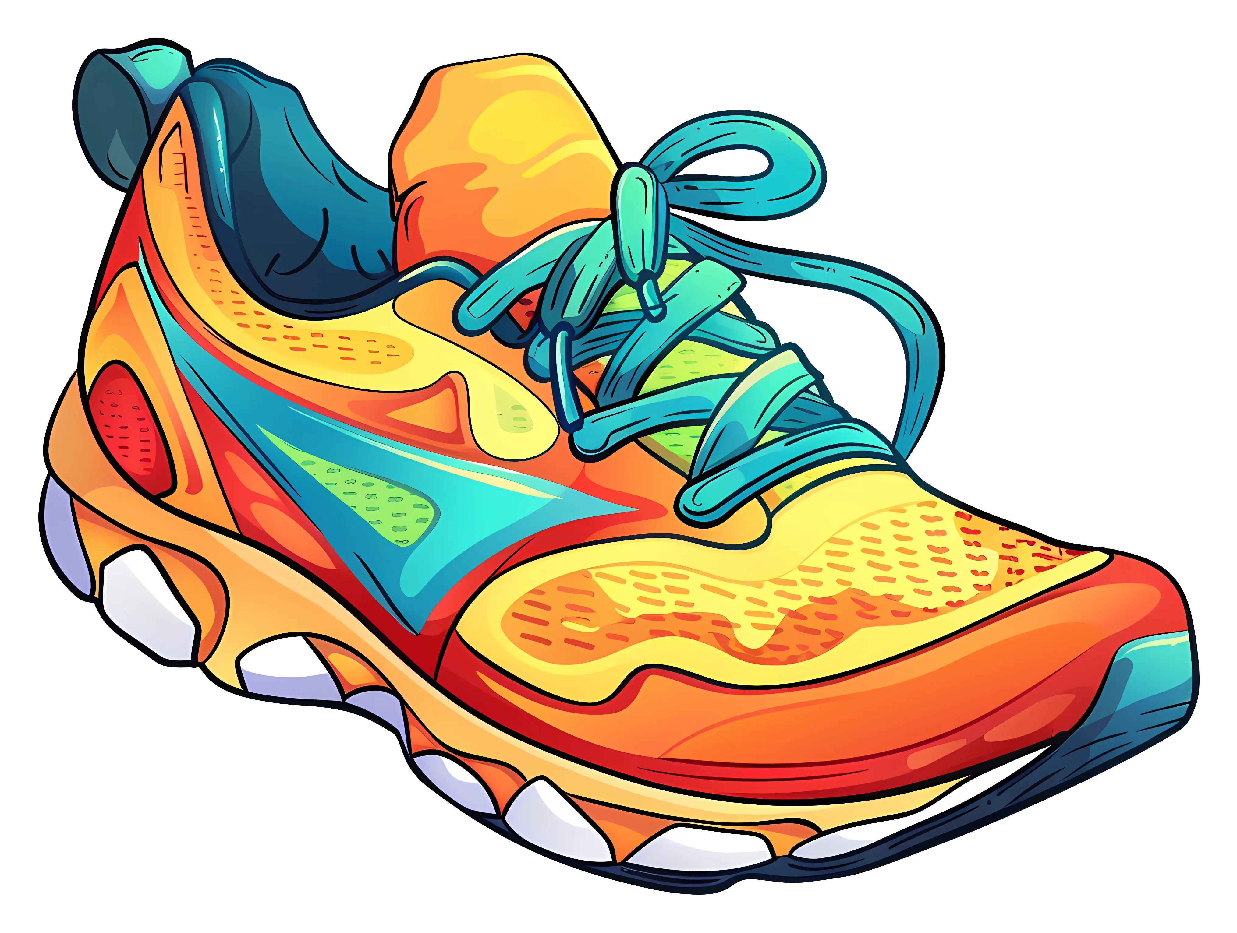 Colorful Running Shoe Illustration for Sports Enthusiasts