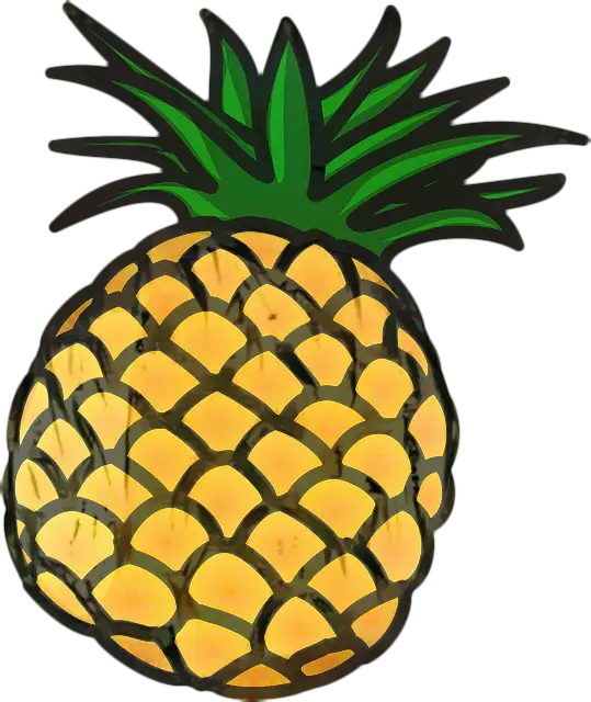 Yellow Pineapple Fruit Illustration