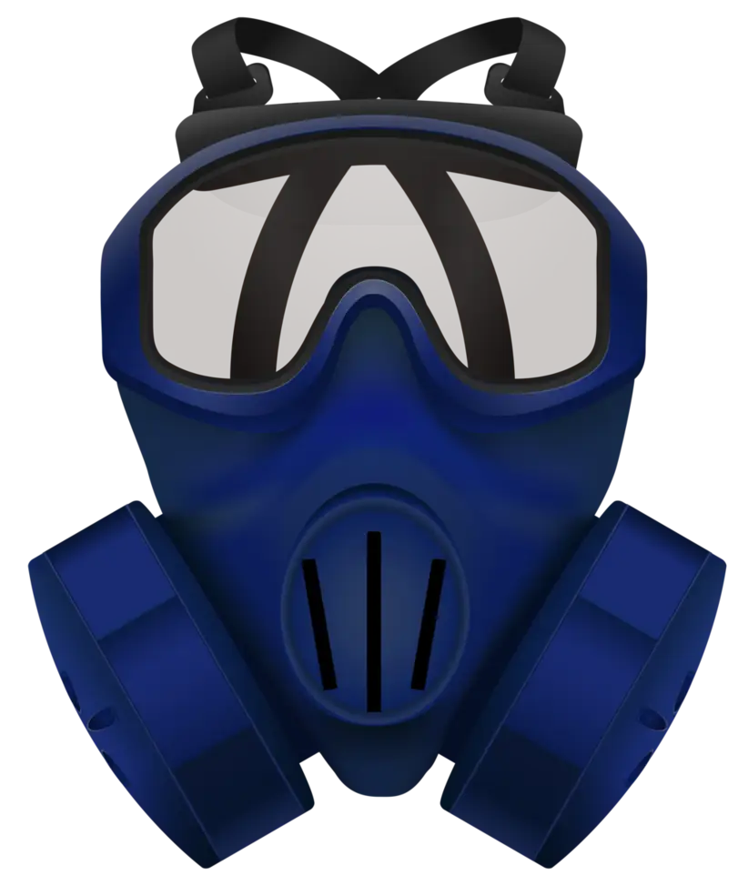 Blue Industrial Gas Mask Design