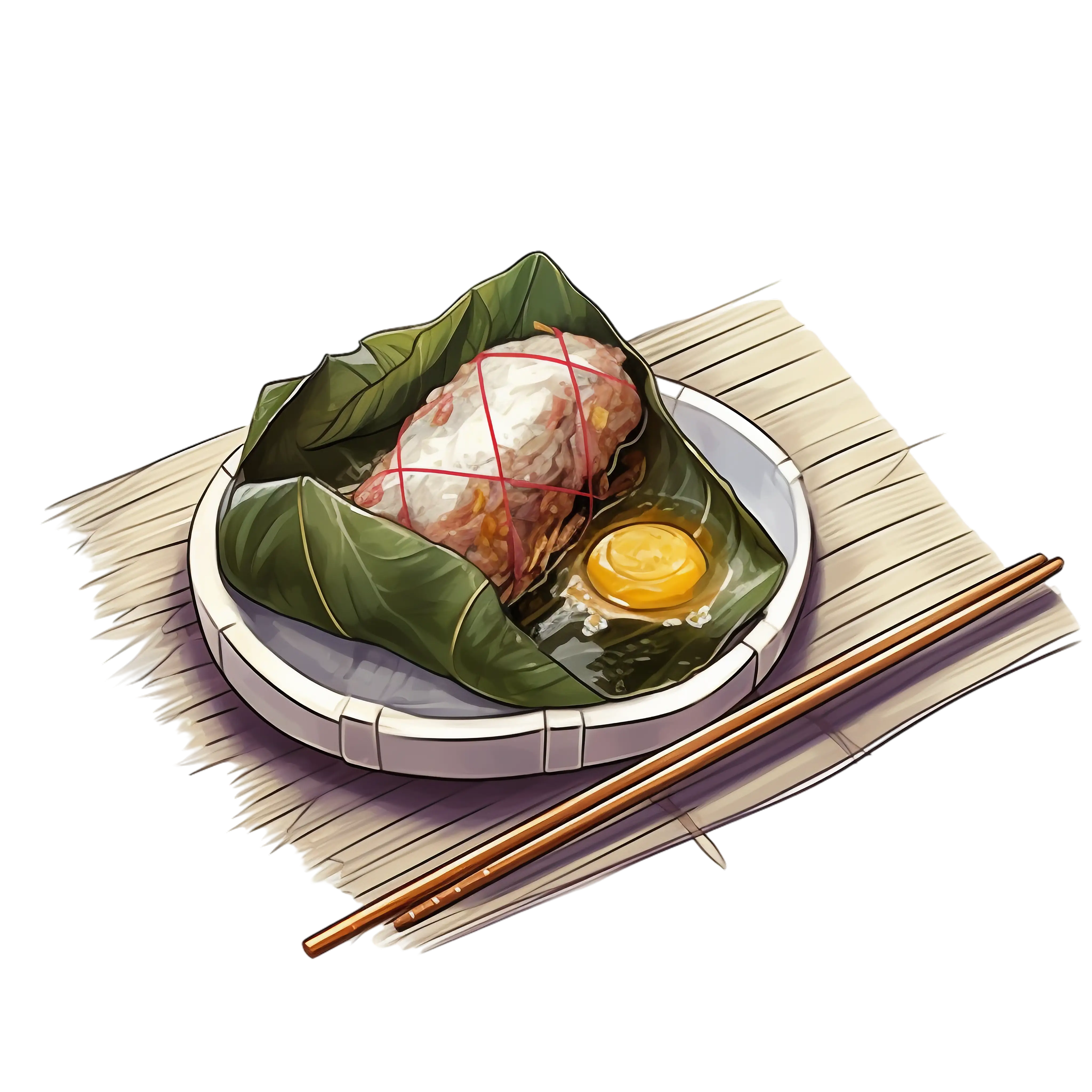 Wrapped Sticky Rice and Egg Dish