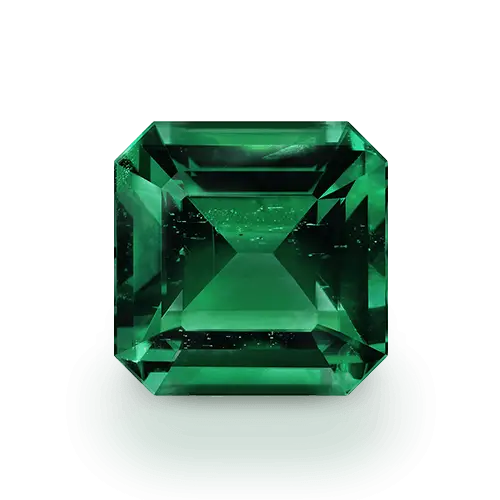 Green Emerald Gem with Square Cut