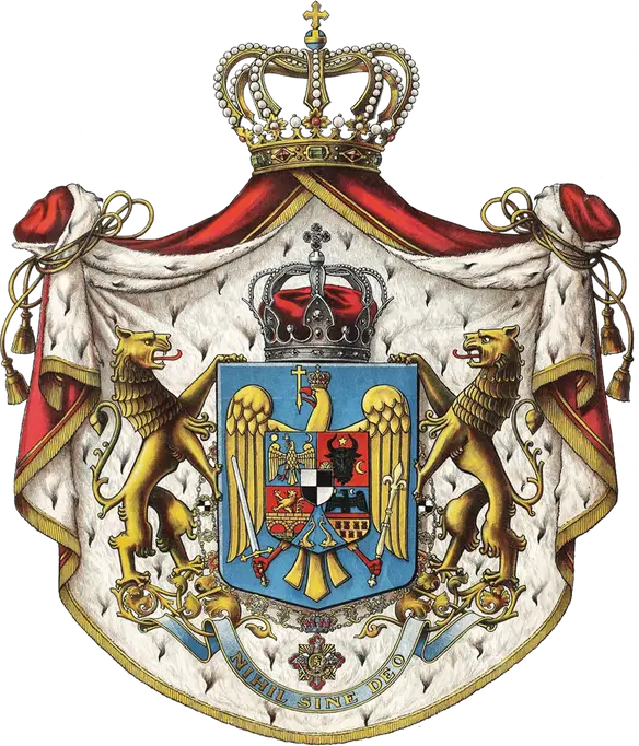 Royal Coat of Arms Emblem with Lions and Crown