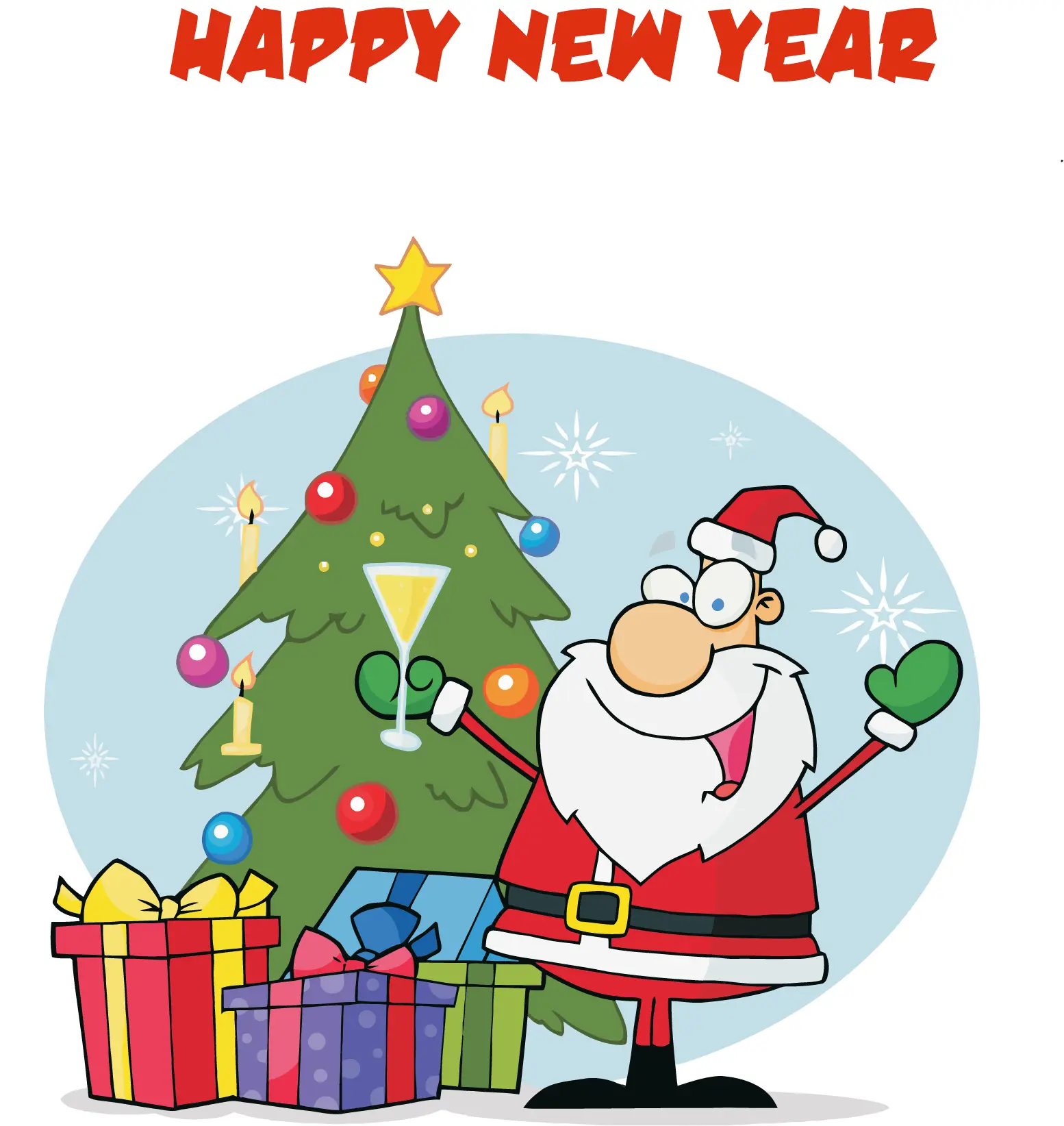 Santa Claus celebrating Happy New Year