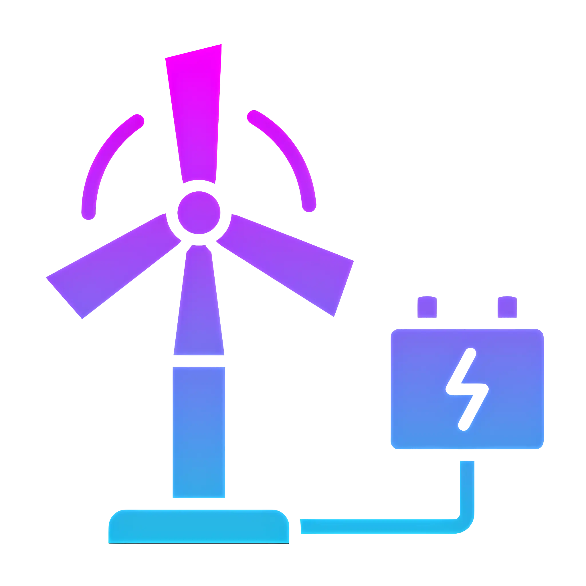Wind Turbine and Battery Icon