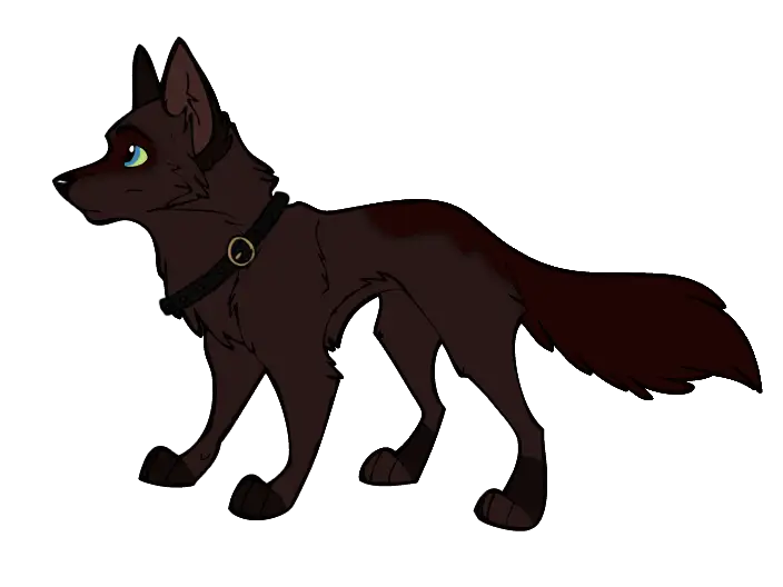 Dark Brown Cartoon Wolf Character