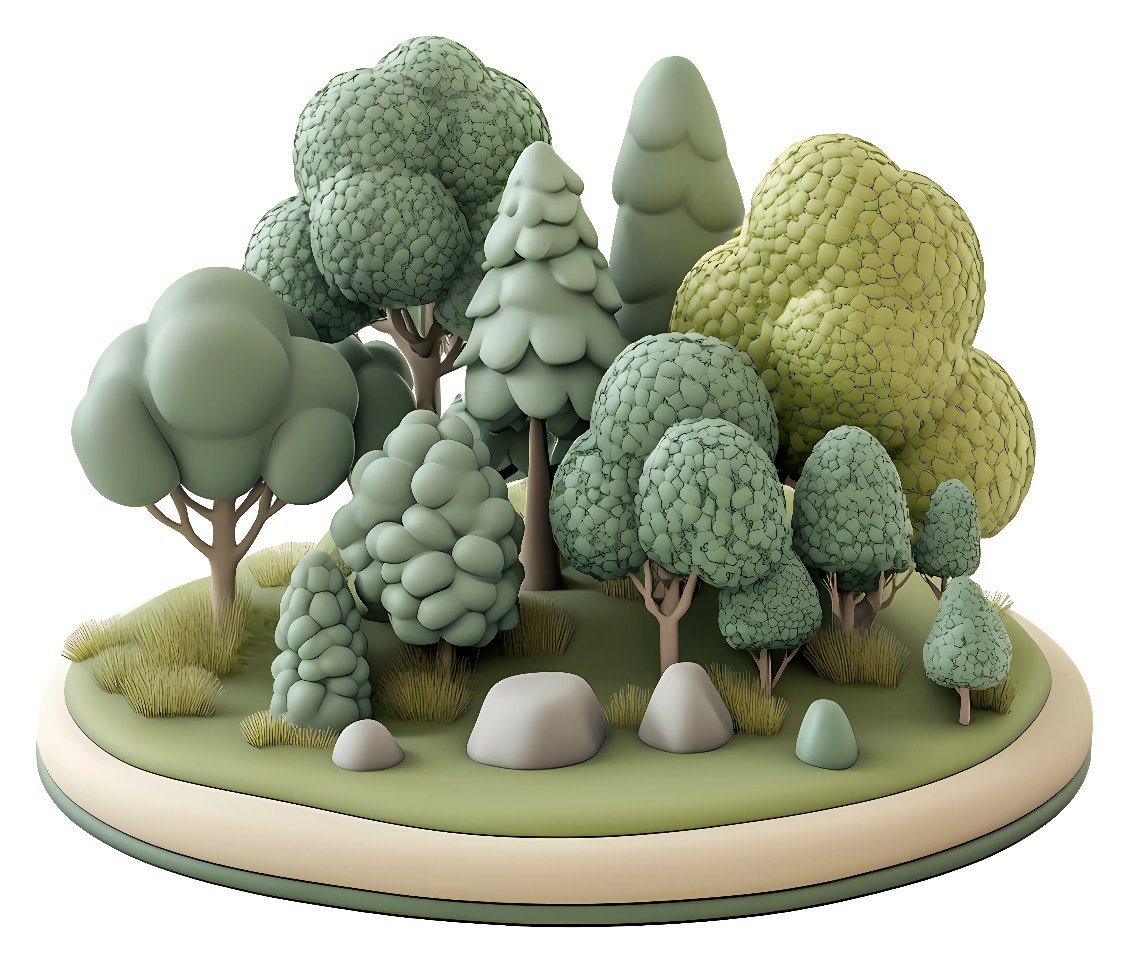 Miniature Forest Diorama with Trees