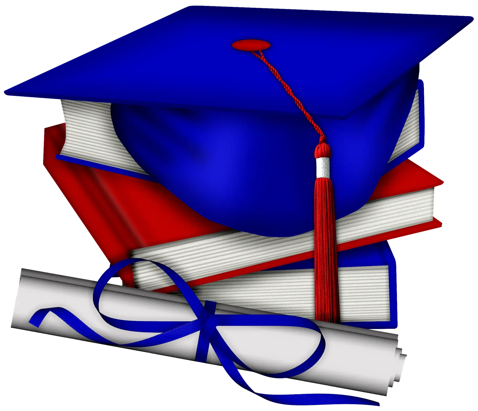 Graduation Cap with Diploma and Books