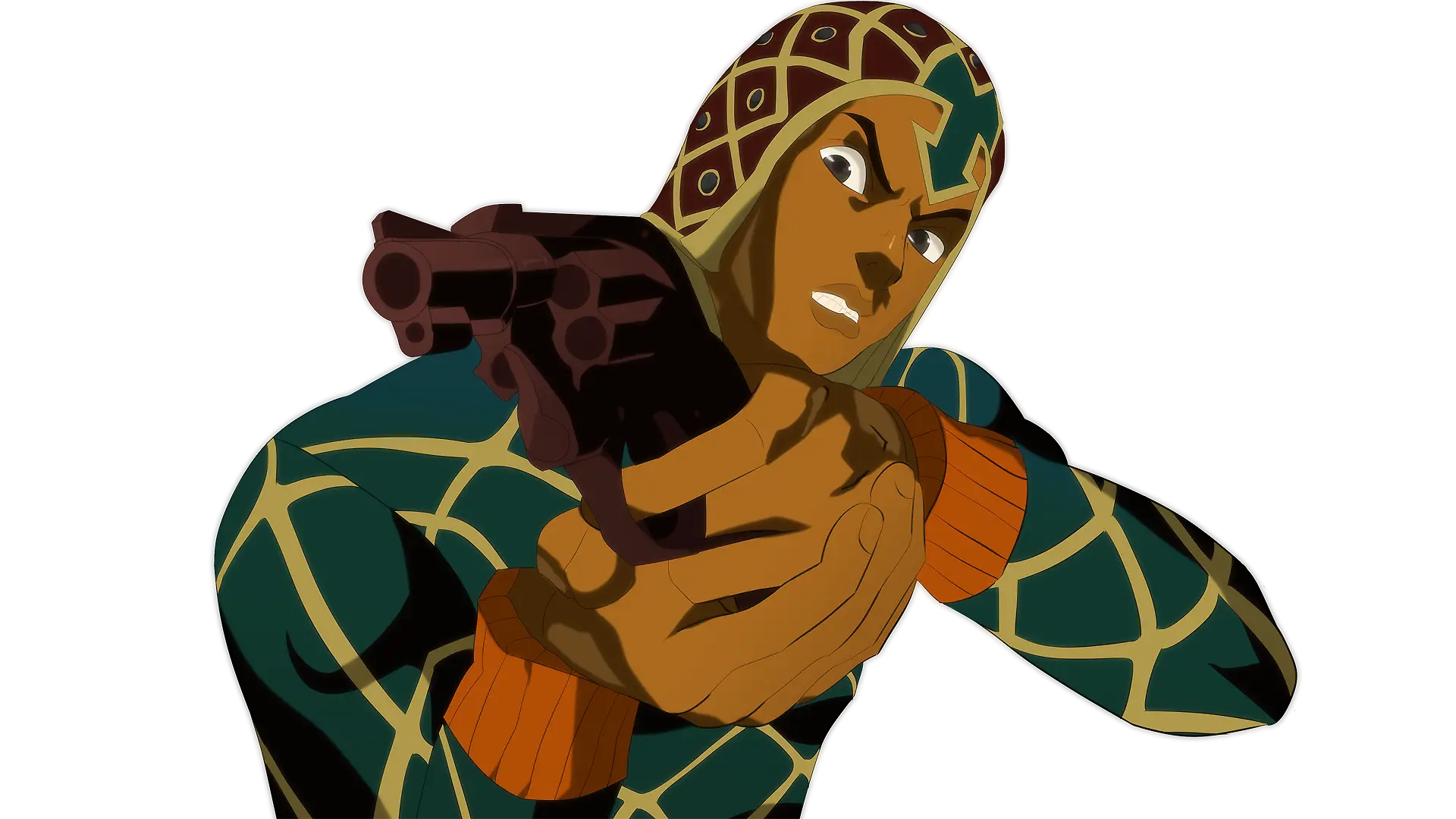 Animated Character with Gun in Action Pose