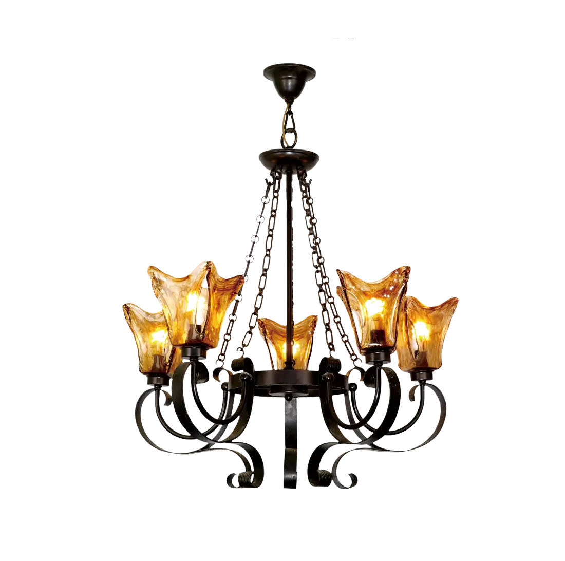 Elegant Chandelier with Amber Lights