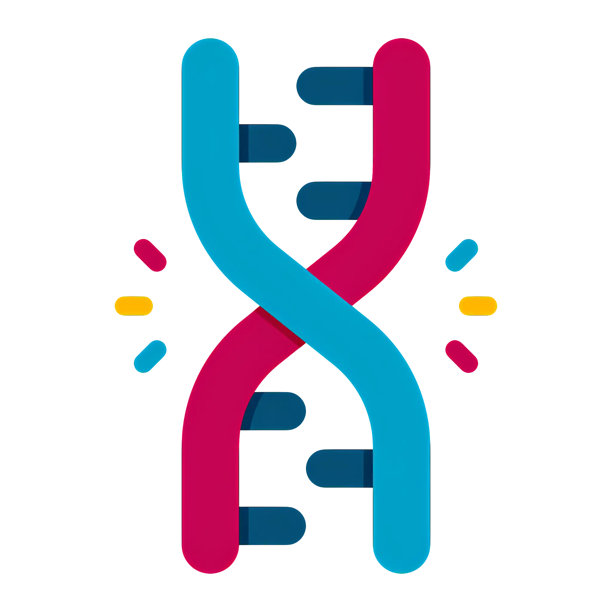Colorful DNA Double Helix Icon for Biology