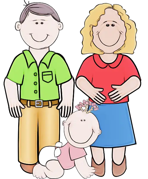 Happy Family Cartoon Illustration