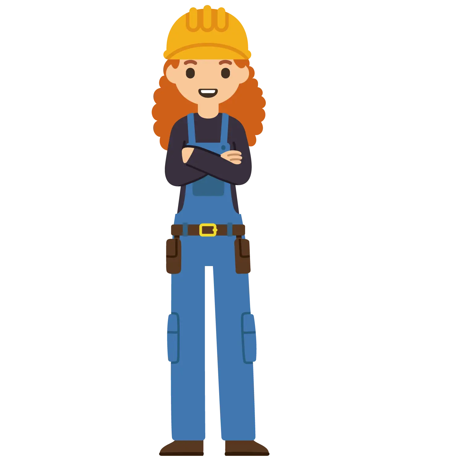 Construction Worker in Overalls