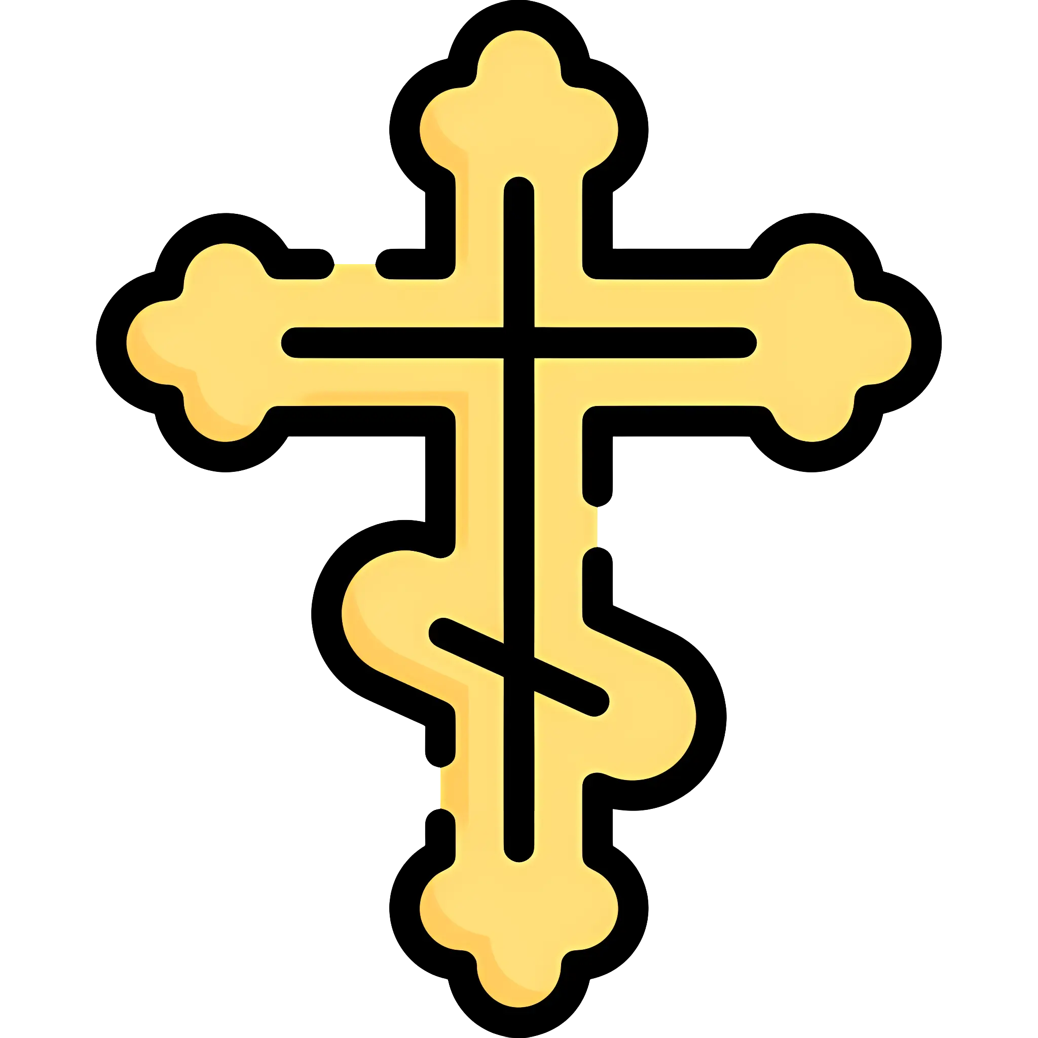 Golden Christian Cross Symbol