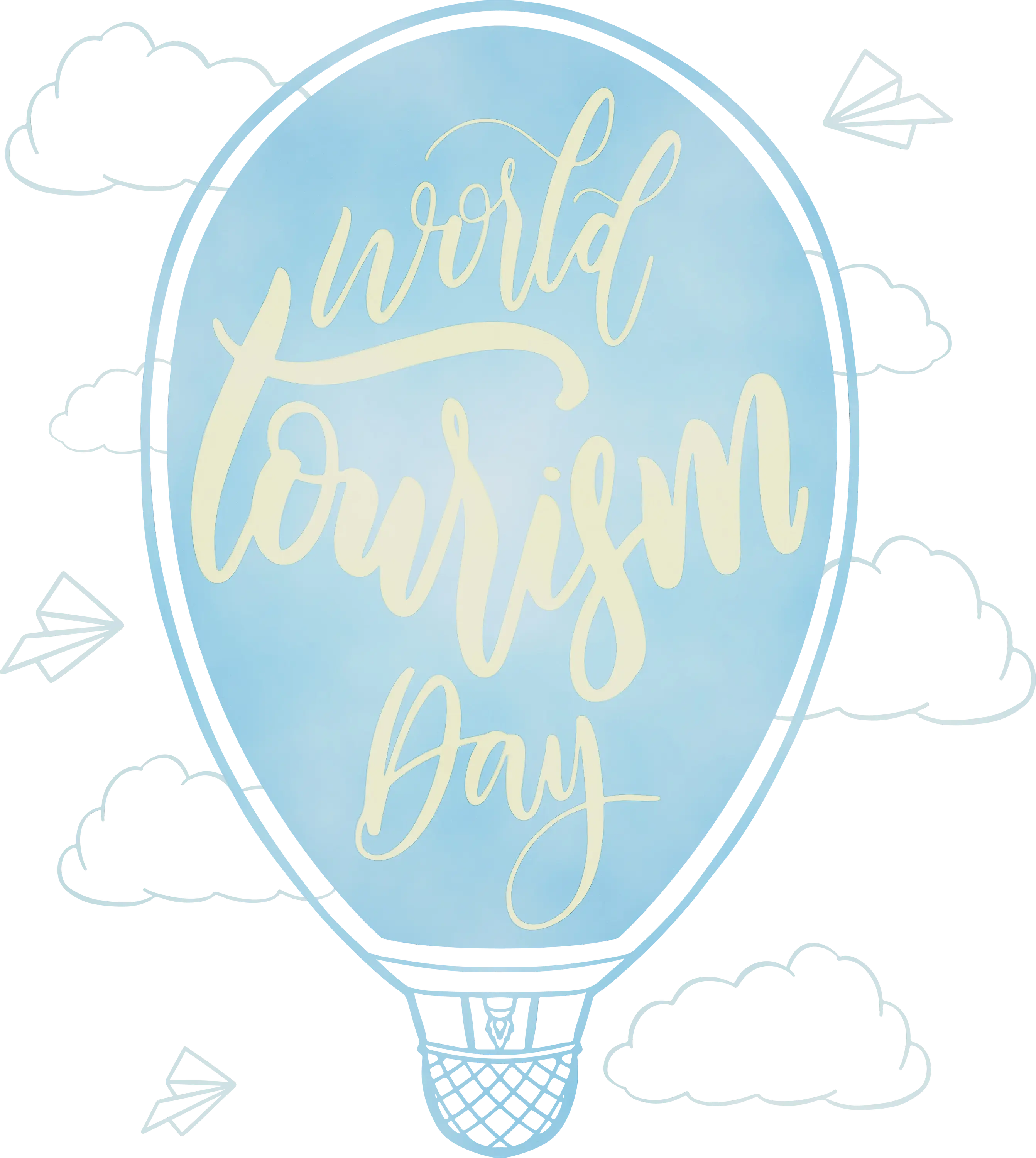 World Tourism Day Hot Air Balloon Illustration