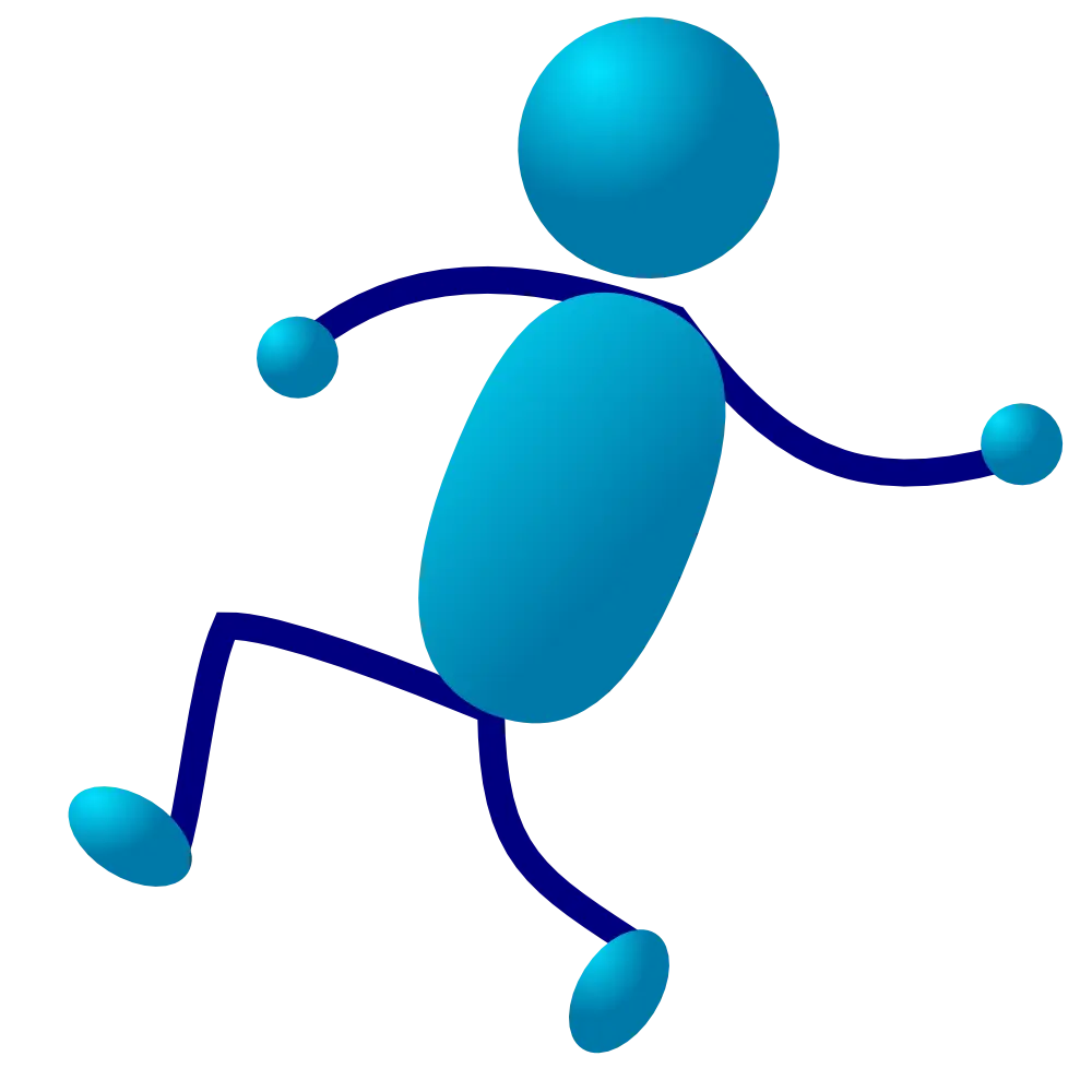 Blue Walking Stick Figure