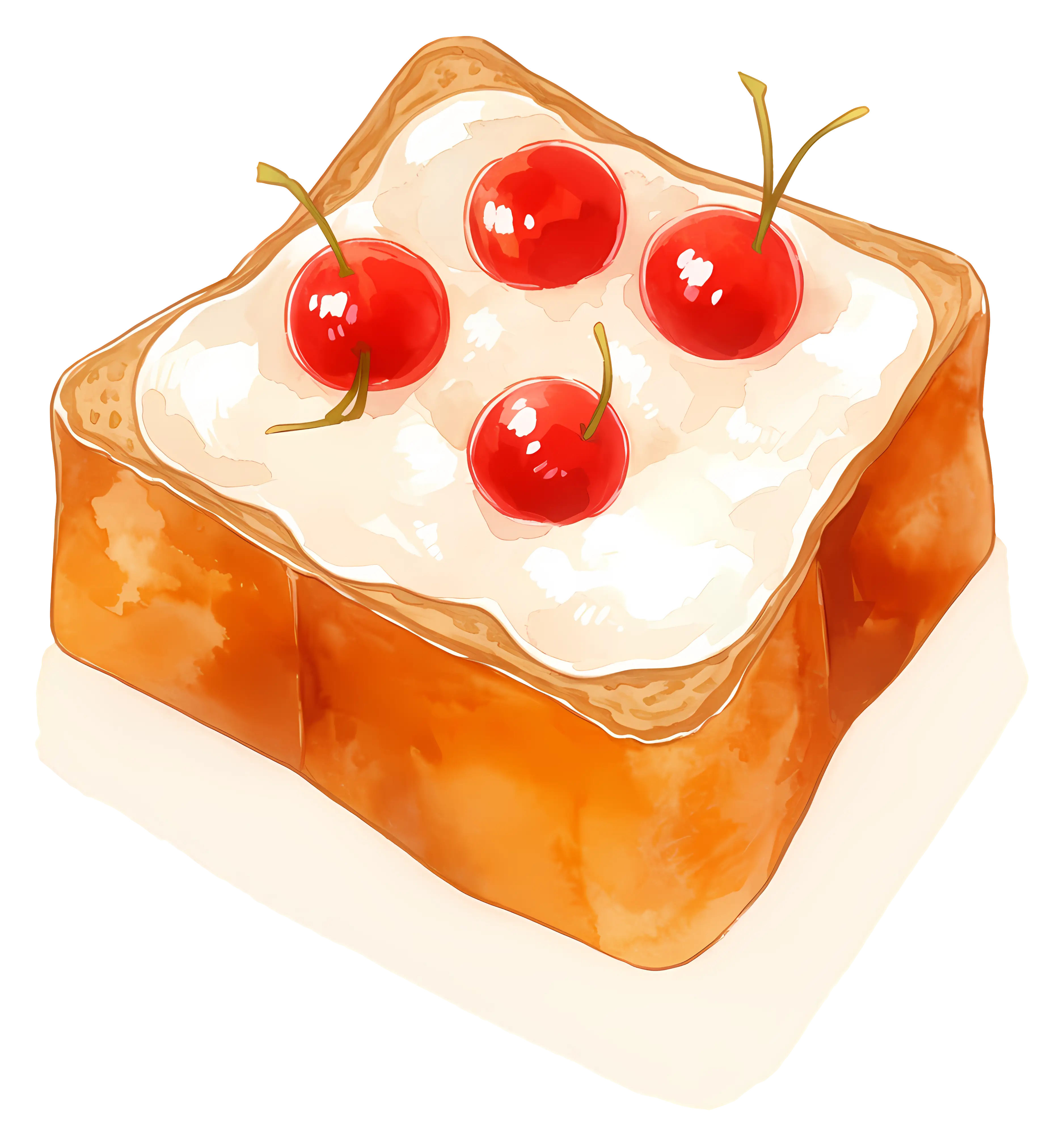 Cherry Topped Toast Dessert