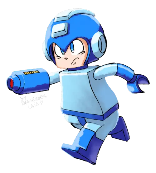 Blue Cartoon Character in Action Pose