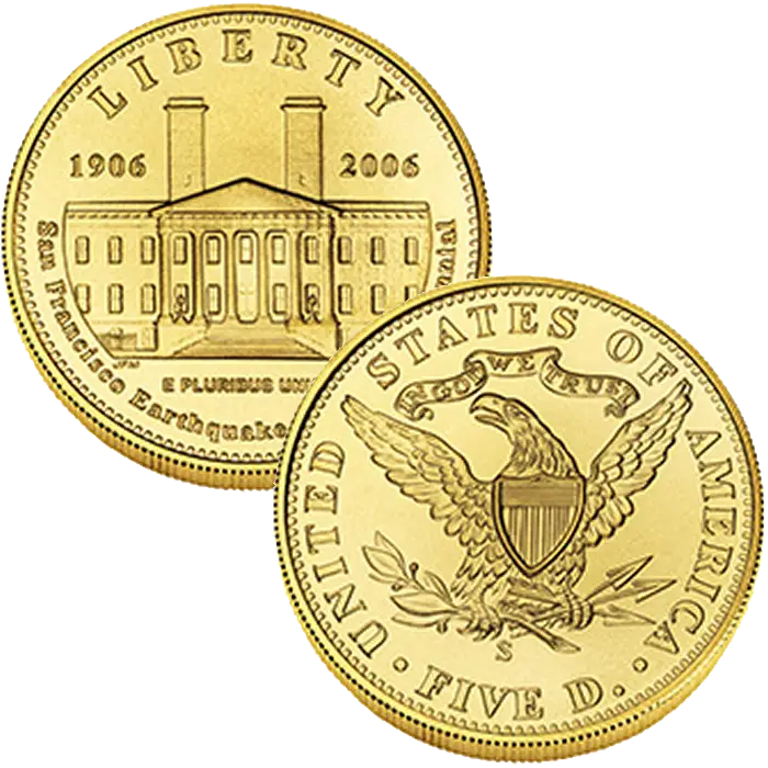 Golden Commemorative Coin with Detailed Design