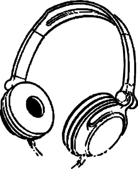 Sketch Illustration of Headphones