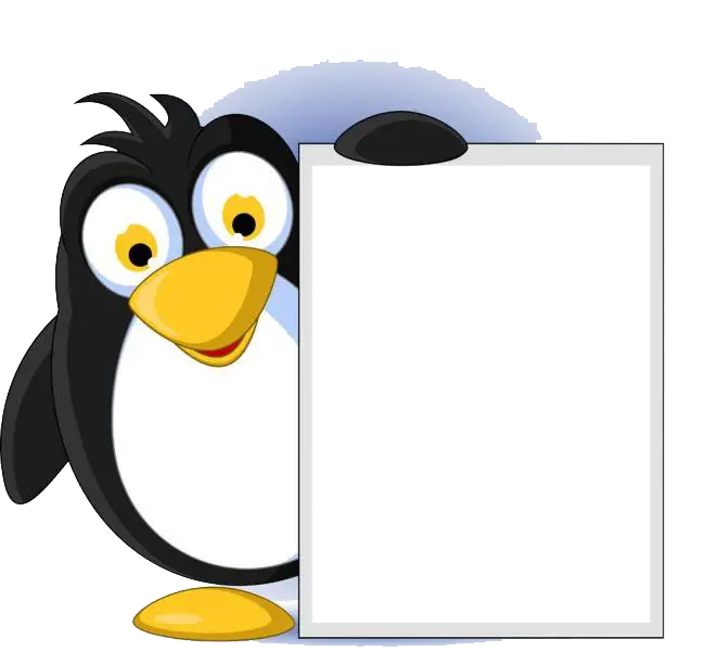 Cute penguin holding a sign
