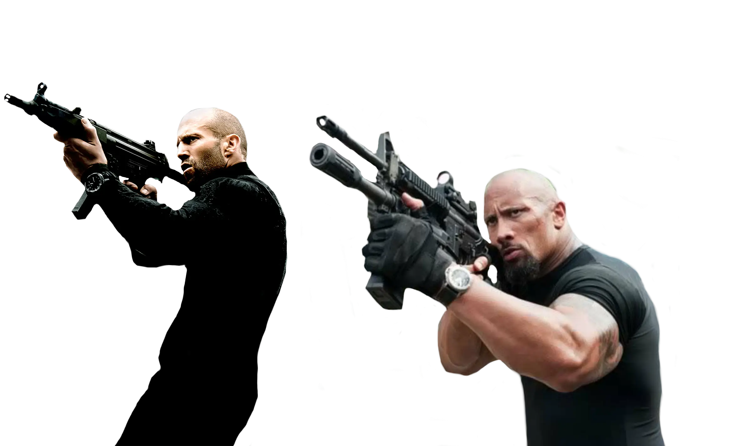 Armed Men in Action with Guns