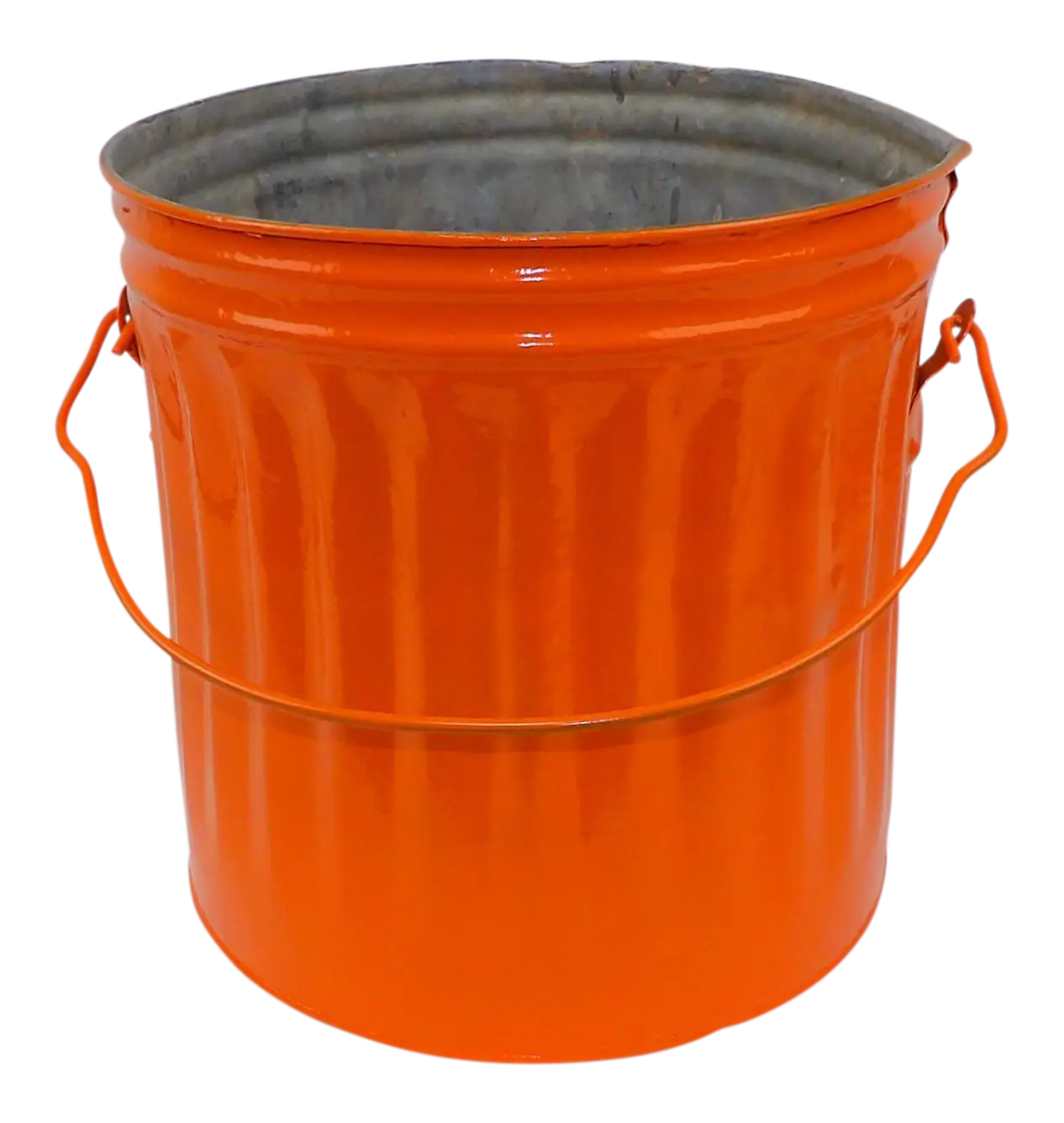 Bright Orange Metal Bucket