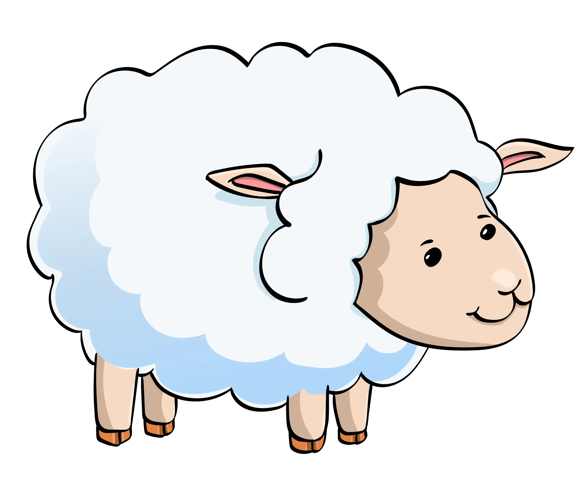 Cartoon Sheep Illustration in a Cute Style