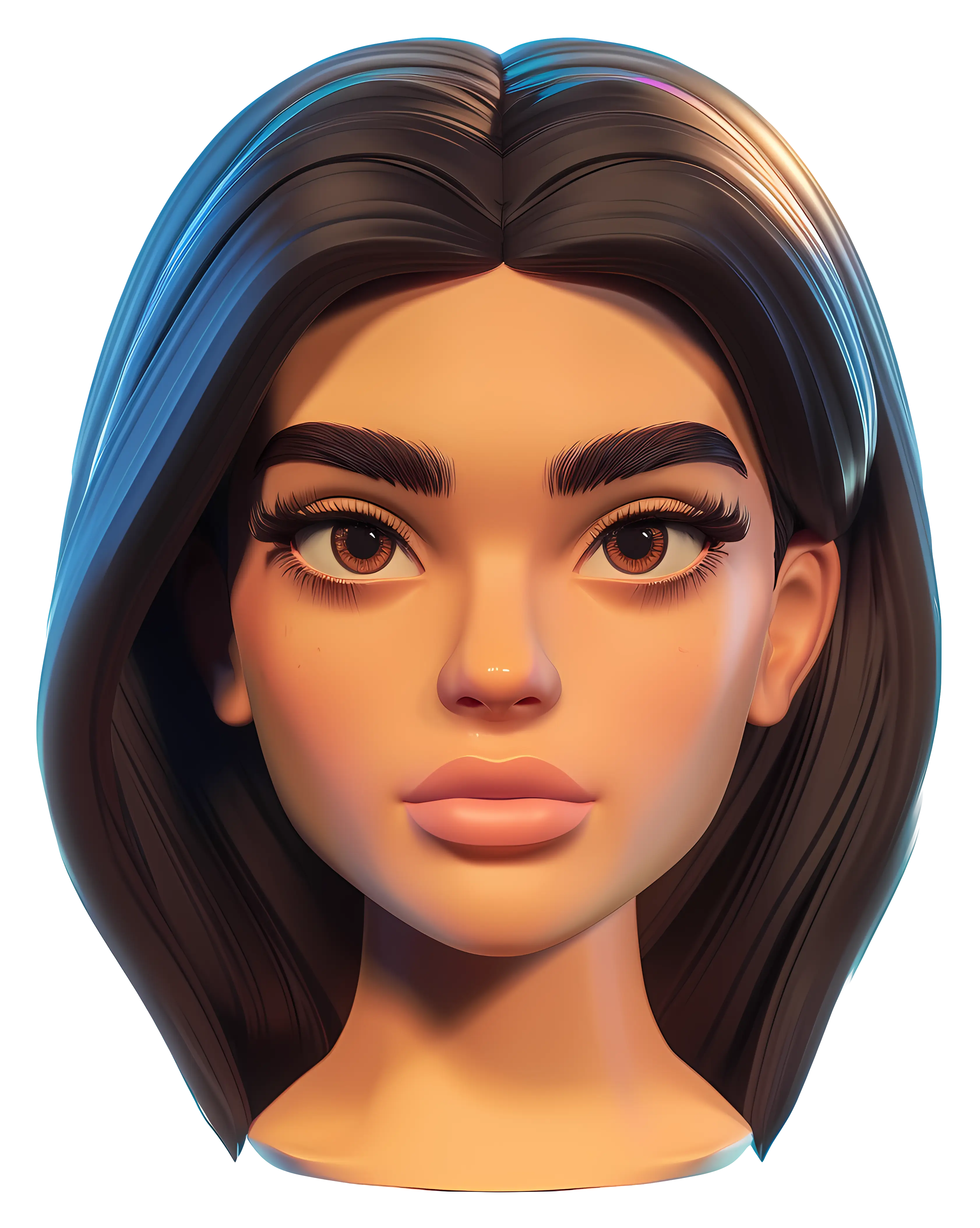 Animated Woman&#039;s Head in 3D Style