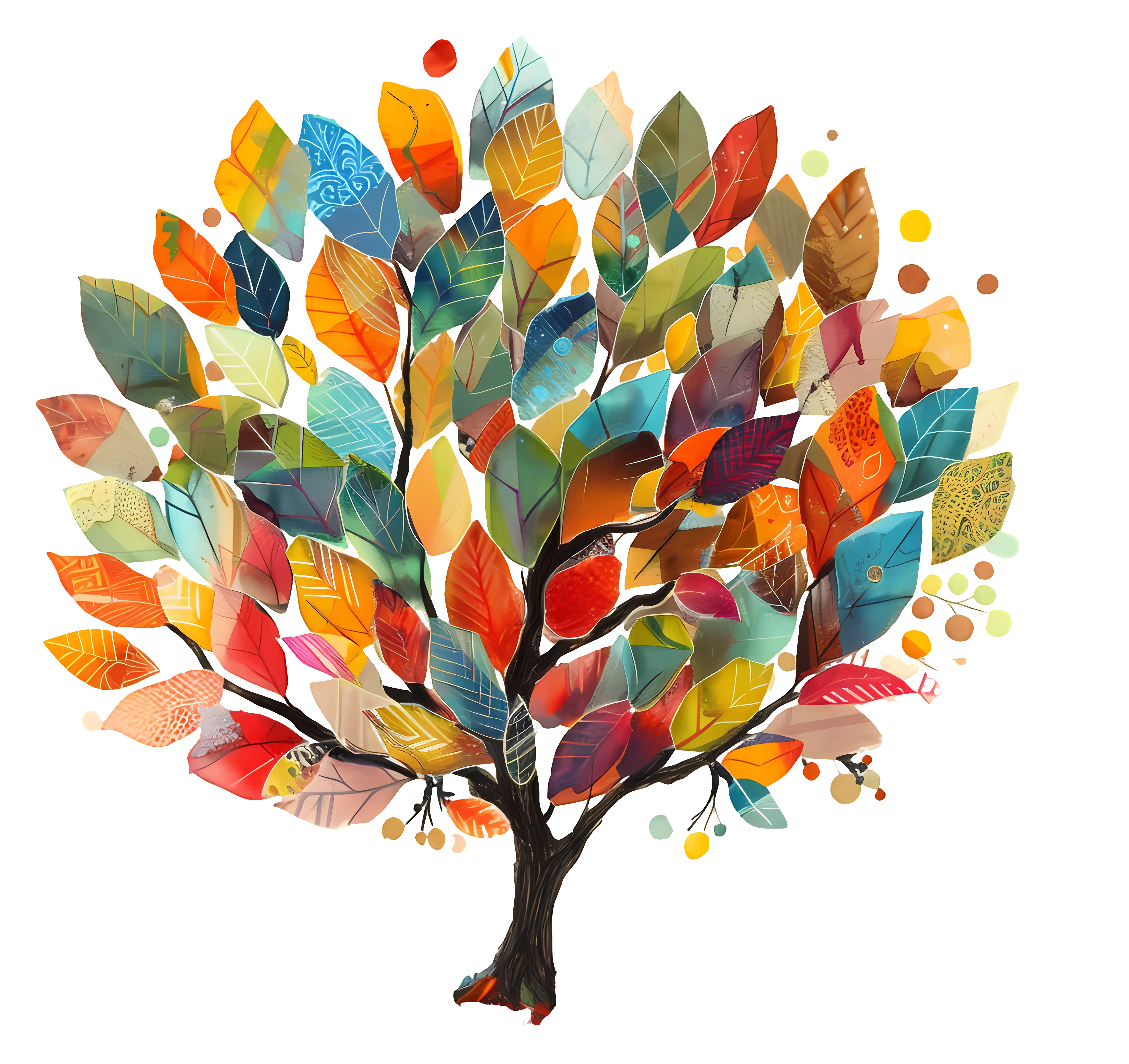 Colorful Tree with Autumn Leaves