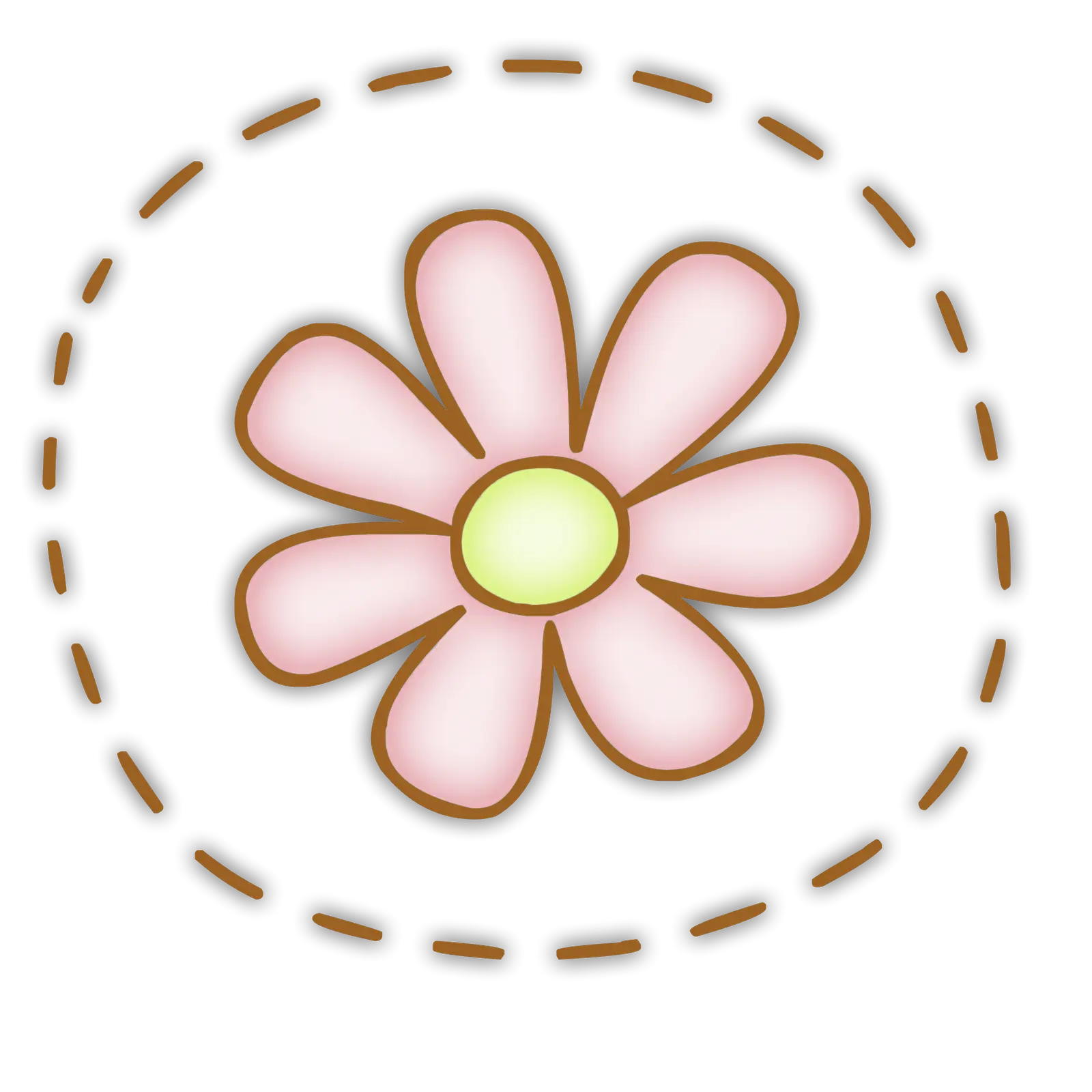 Pink Cartoon Flower Doodle Illustration