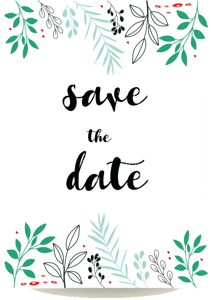 Save the Date Invitation with Floral Design