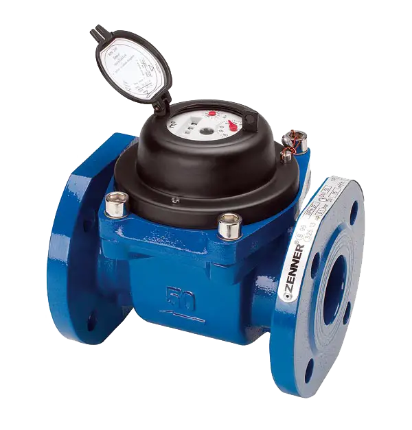 Blue Industrial Water Meter with Display
