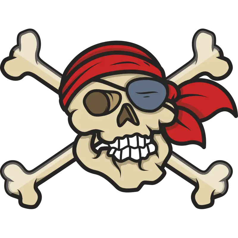 Cheerful Pirate Skull with Crossbones Icon