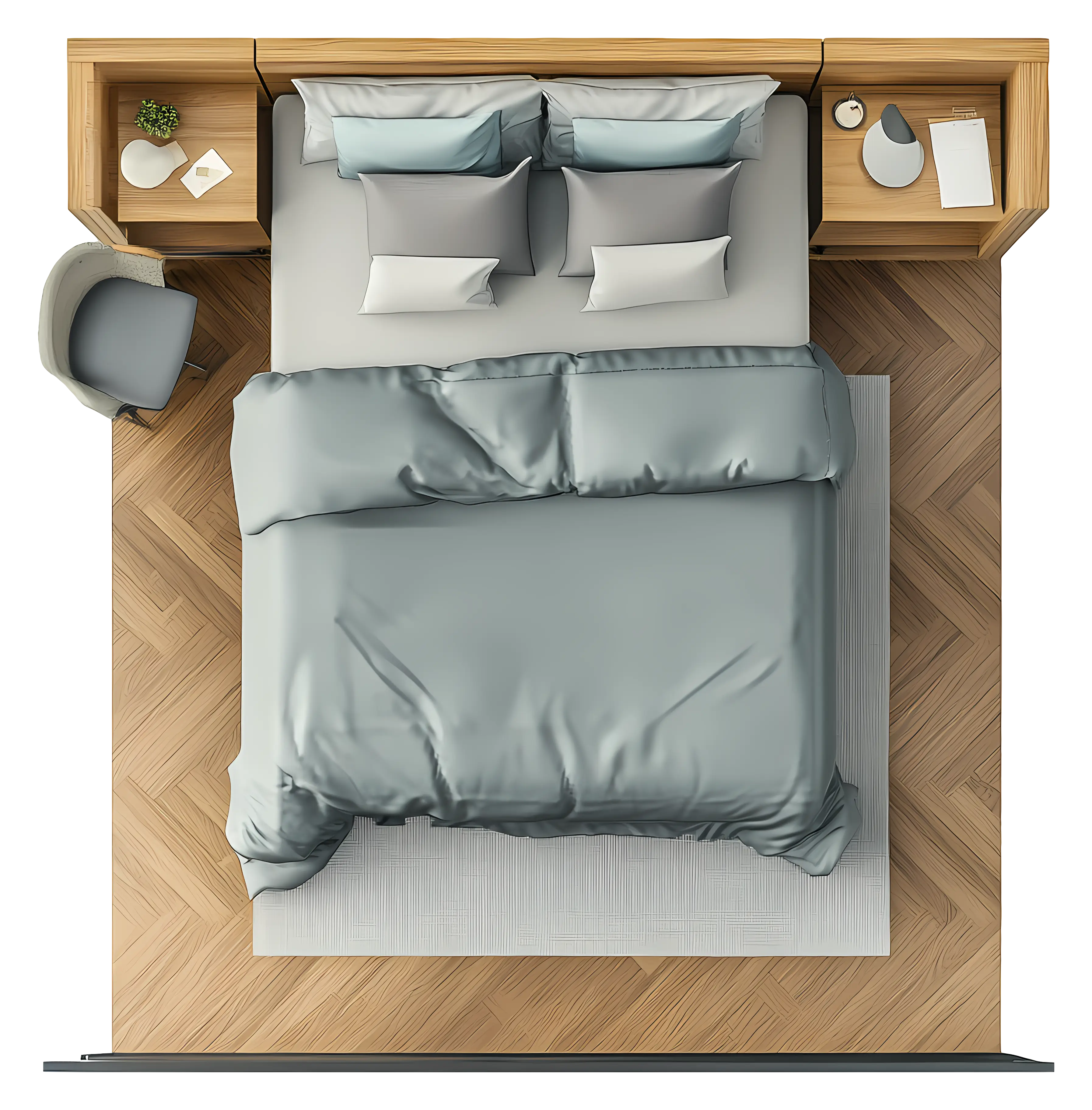 Comfortable Bed Top View