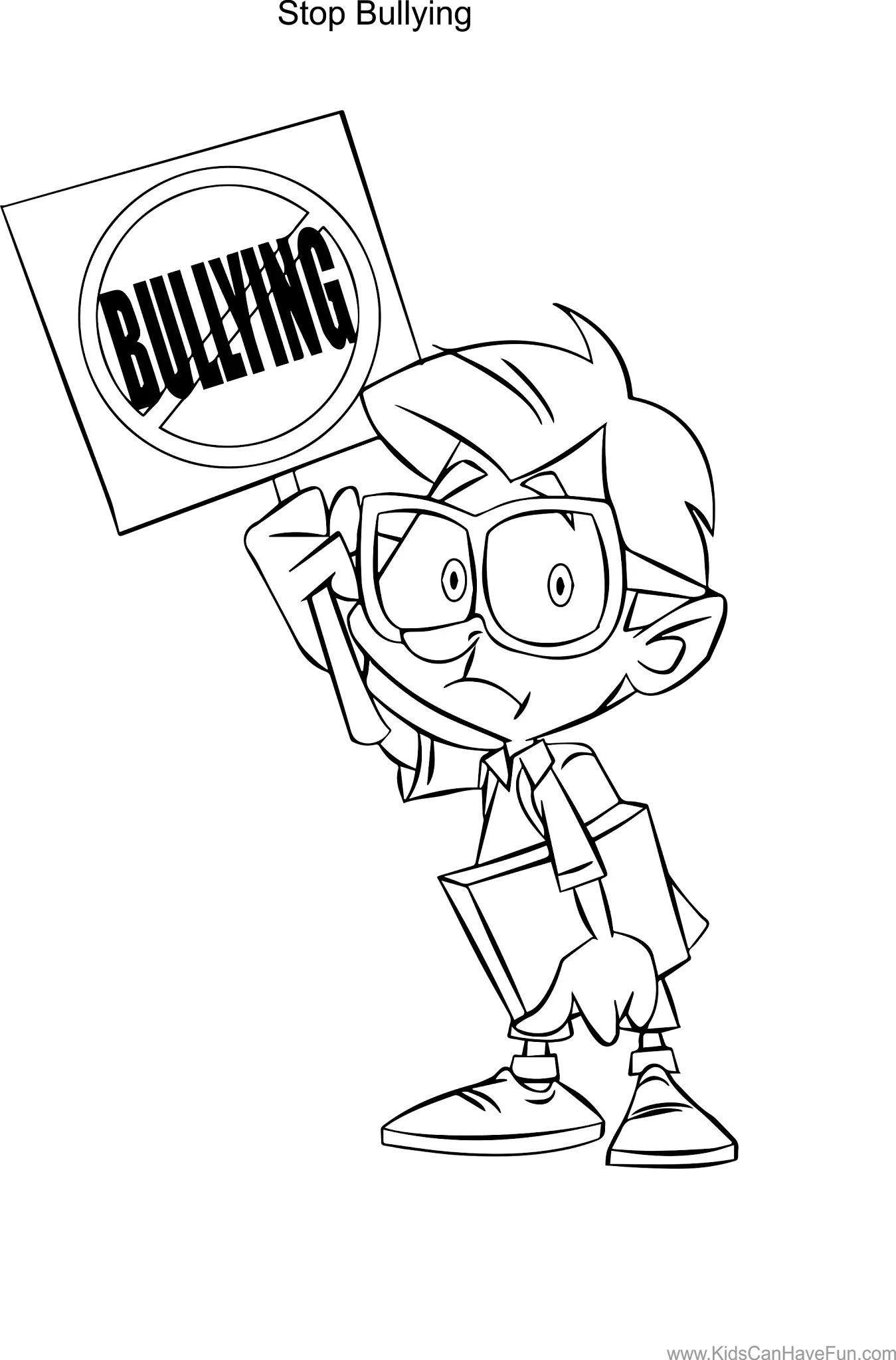 Stop Bullying Sign Cartoon